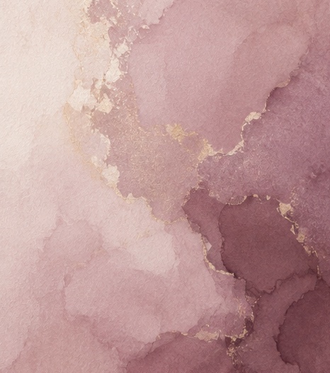 Rose and mauve ink, gold edge.