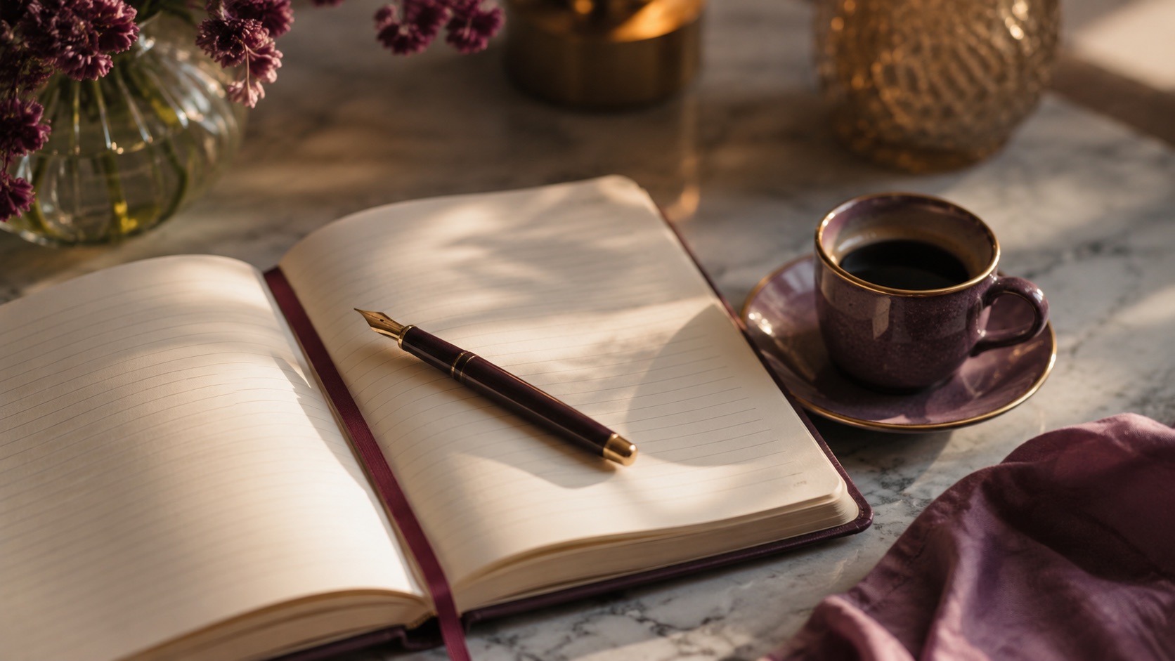 An open journal and pen ready for reflection